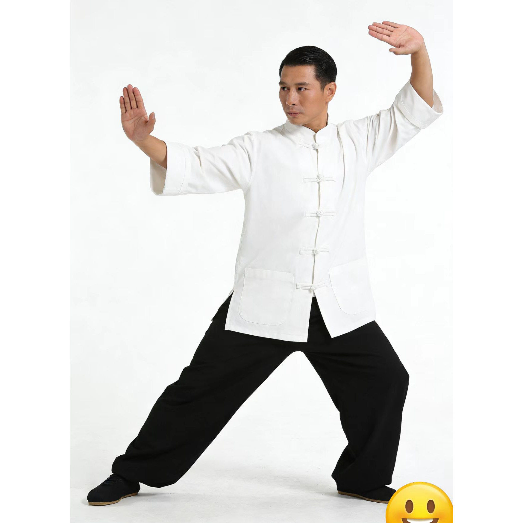 叶问李小龙练功服唐装男棉布老粗布中式盘扣两件套装男装禅修服男
