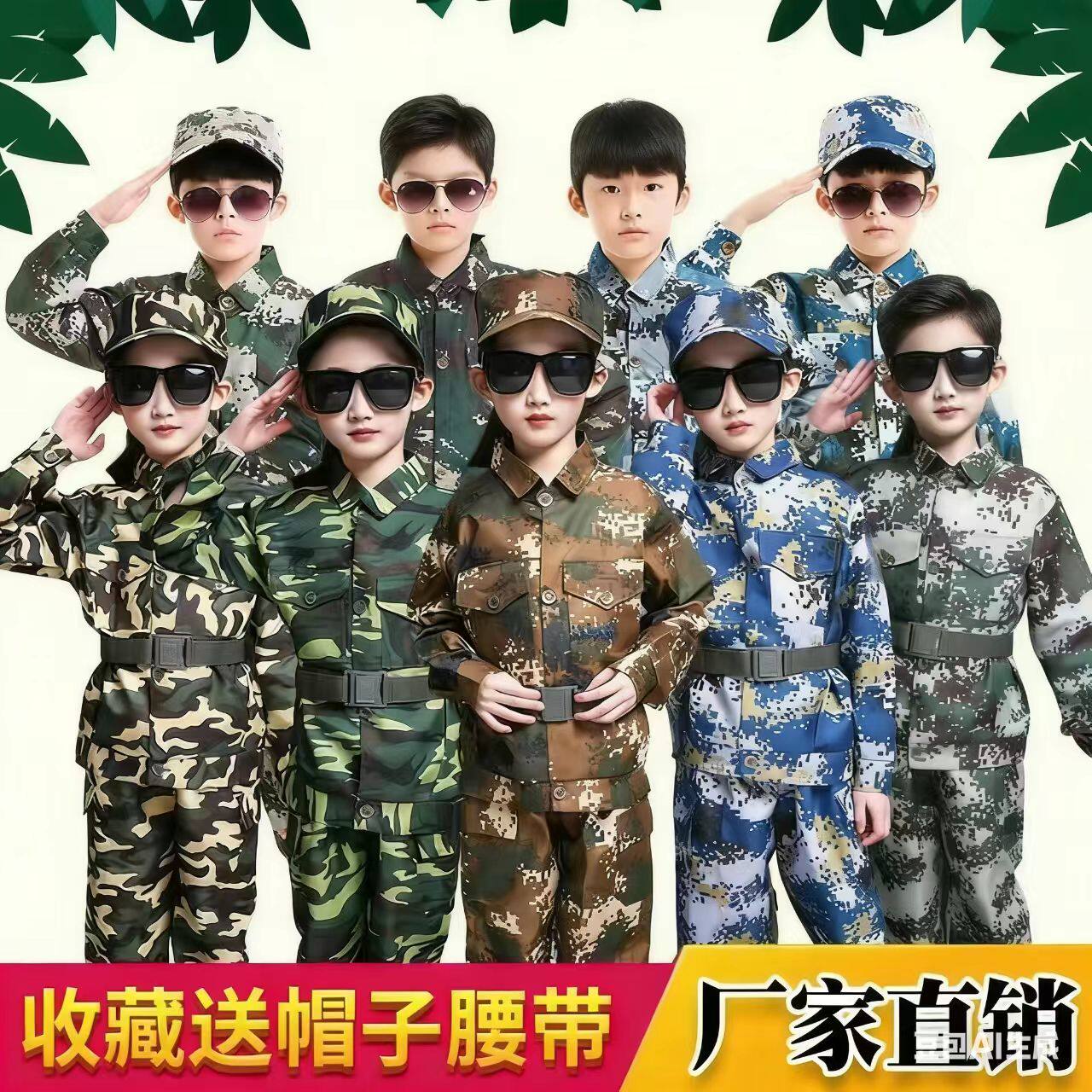 儿童迷彩服套装中小学生女童小学生军训夏令营特种兵幼儿园演出服