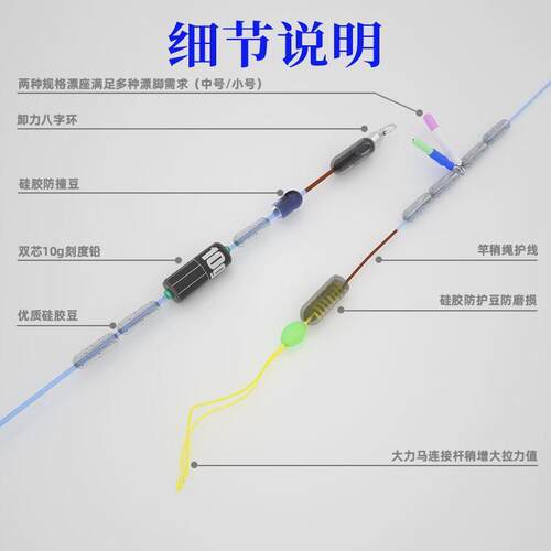 bootol大物线组巨物主线成品套装青鱼草鱼鲢鳙带子线双钩大鱼鱼线