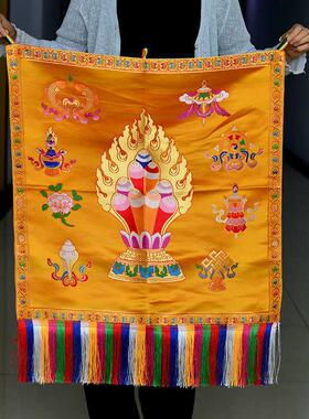 藏式桌布佛堂装饰摩尼宝红黄色供台桌布家用藏族桌围挂帘布艺品
