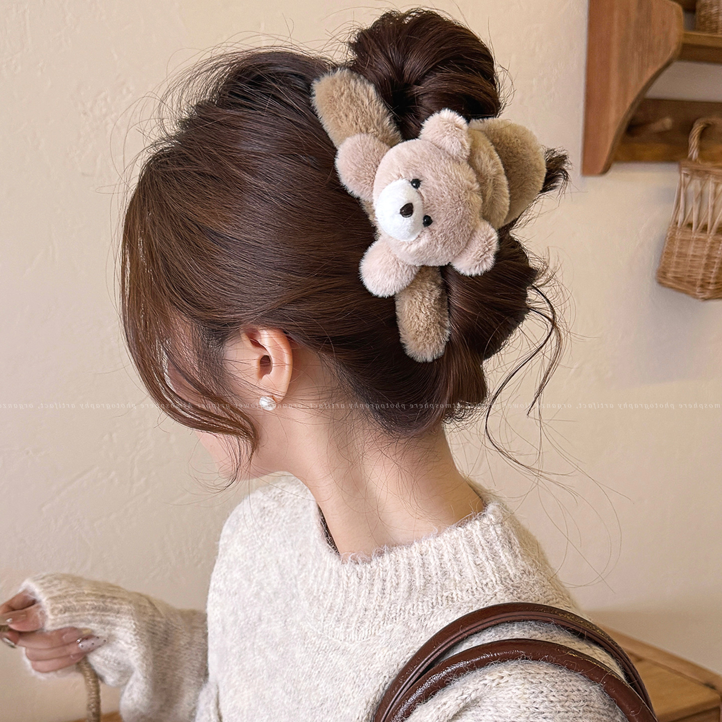 独特漂亮小熊抓夹女高级感发夹