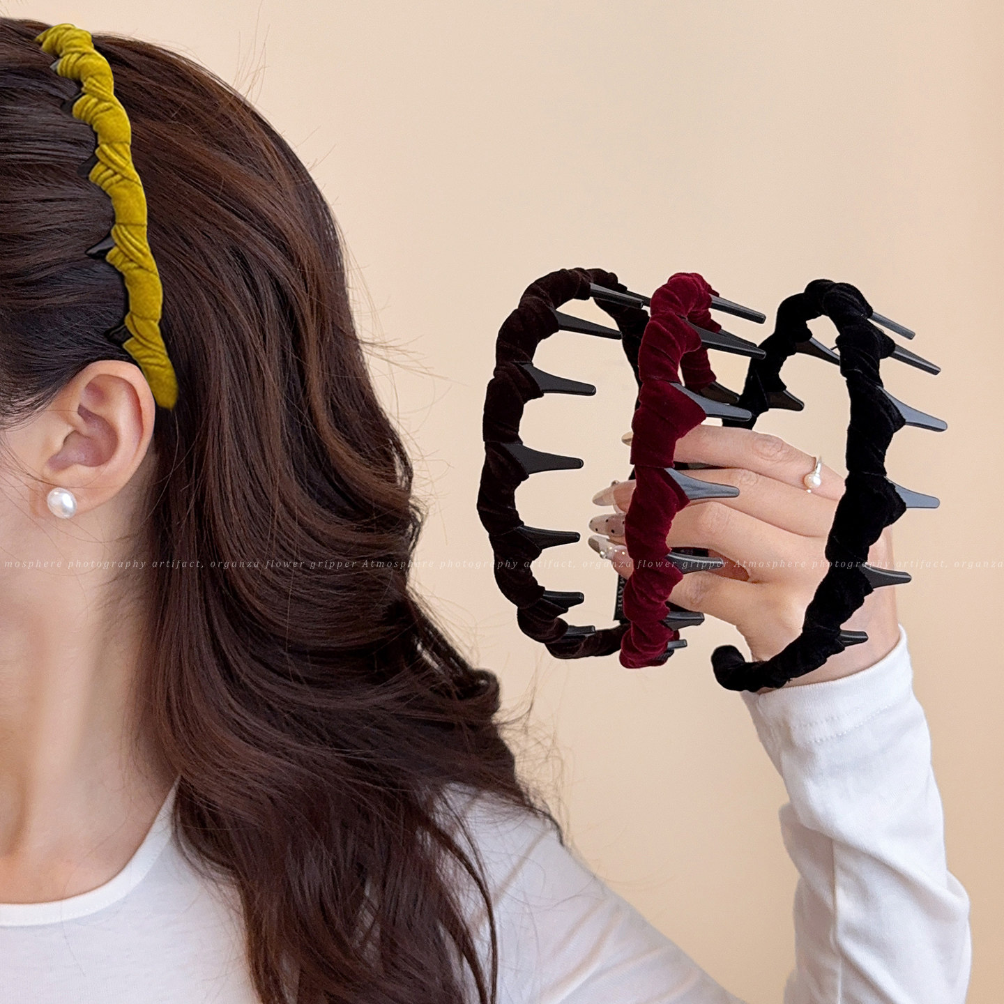 丝绒缠绕韩系复古发箍