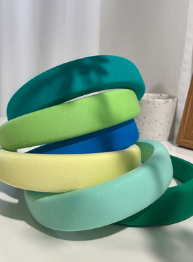 糖果色海绵发箍女款绿色发卡网红2025年新款厚款彩色头箍发捆发饰