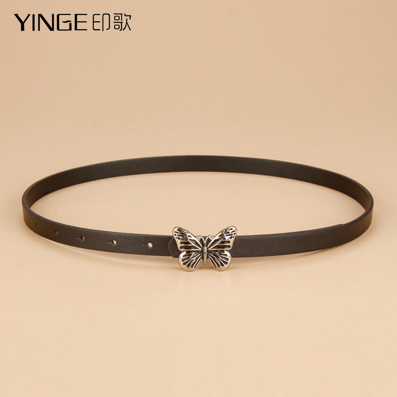 印歌蝴蝶扣真皮小腰带女细配饰连衣裙收腰时尚百搭皮带装饰配裙子,服饰配件/皮带/帽子/围巾,腰带/皮带/腰链,淘宝优惠券,粉丝福利购,淘宝优惠卷