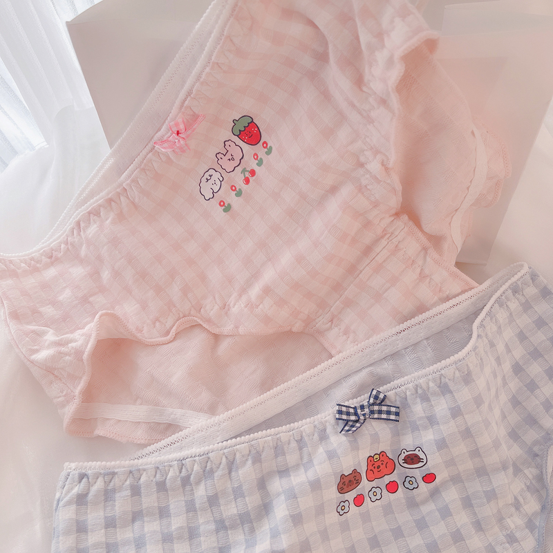 新款少女格纹内裤舒适好穿绝绝子