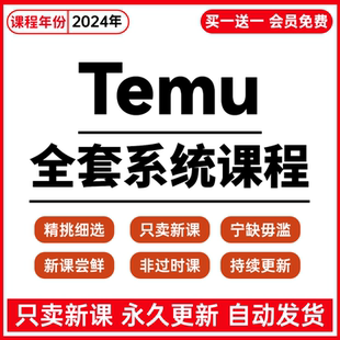 2024Temu跨境拼多多电商运营教程零基础TEMU注册开店运营推广课程