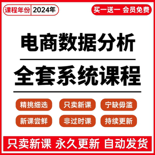 商业电商行业数据分析师视频课程企业数实战教程资料培训运营教程