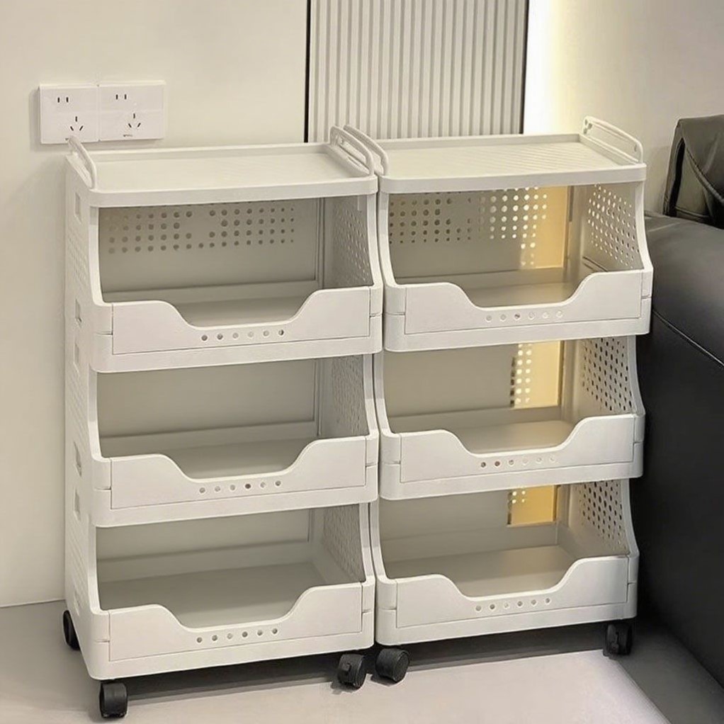 置物架零食小推车收纳架客厅宿舍夹缝多层落地整理架子移动储物架