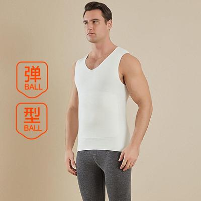 保暖背心男士秋冬季加绒德羊绒蚕丝加大码内穿无袖打底衫加厚保暖