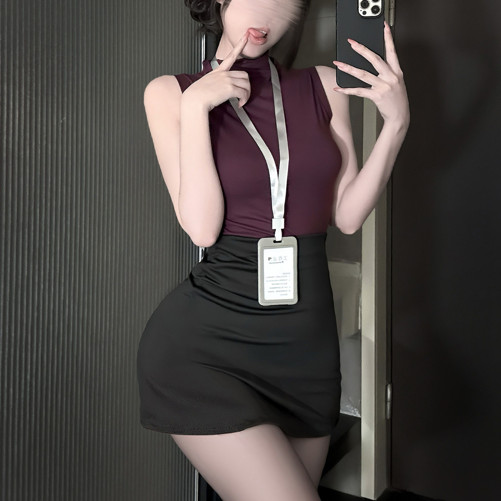 纯欲风性感无袖高领辣妹修身背心