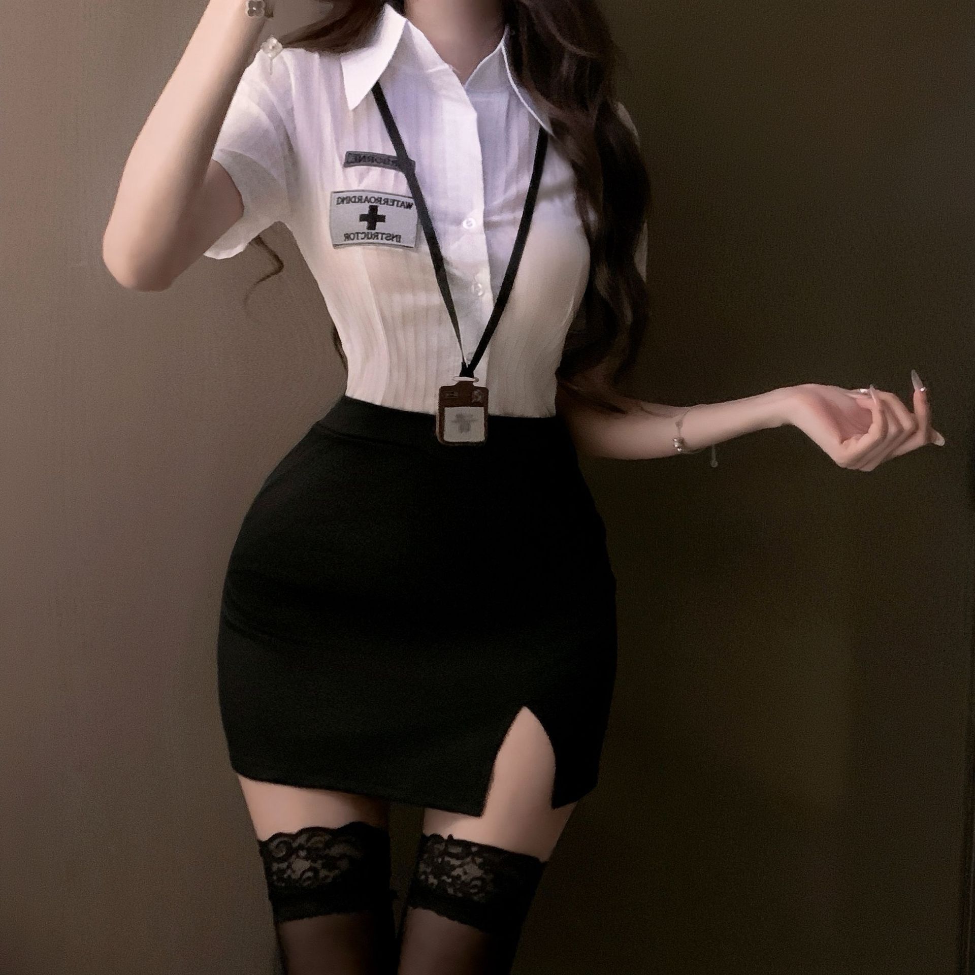 职业小秘*御姐风性感秘书制服cos包臀短裙显瘦白色衬衫辣妹套装女