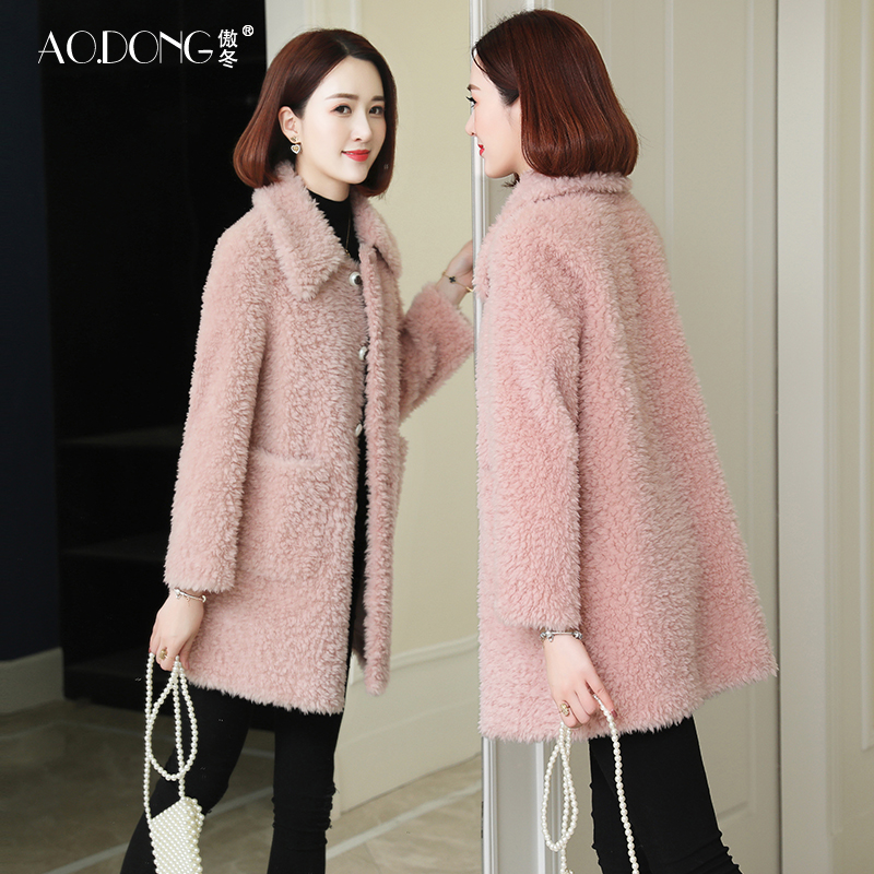 Giovanni women's winter coat counters hand-made self-cultivation temperament wool double-sided woolen coat mid-length