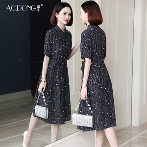 新款高级重磅真丝连衣裙女中老年妈妈气质桑蚕丝收腰显瘦裙子夏季