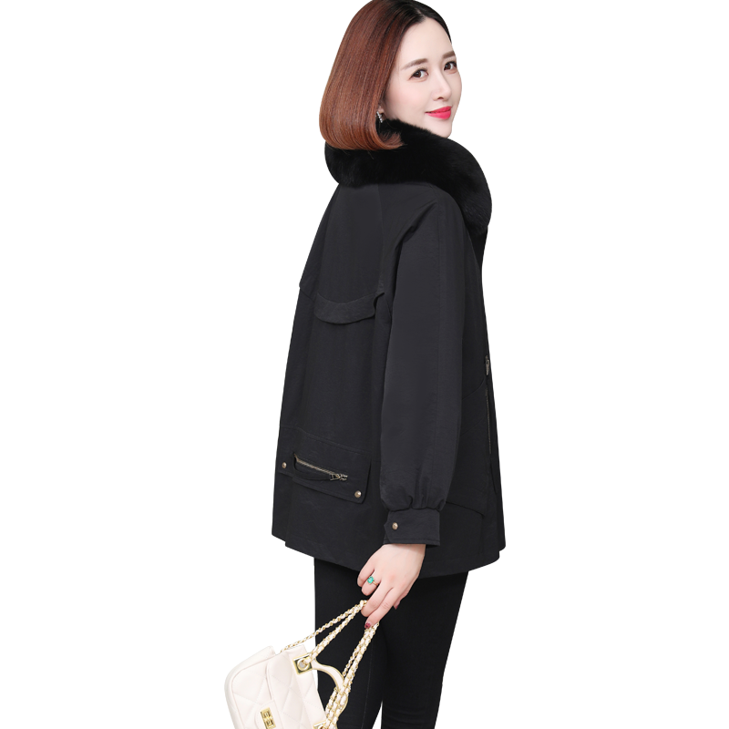 2021新款皮草女兔毛外套派克服