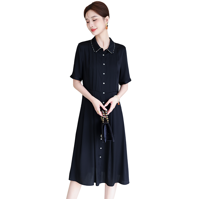 新款重磅真丝桑蚕丝连衣裙女