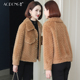 羊剪绒羊羔毛大衣冬季 一体韩版 海宁颗粒绒皮草外套女短款 傲冬新款