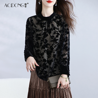 2025新款真丝上衣女长袖桑蚕丝