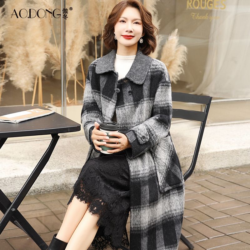 2024新款双面绒大衣女中长款