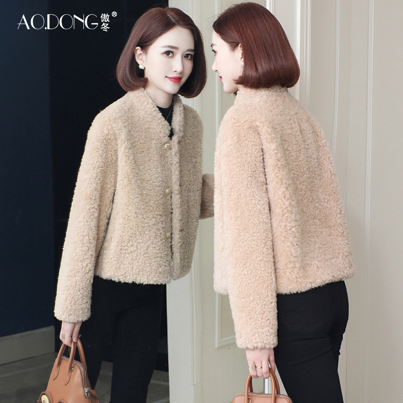 新款颗粒绒皮草外套女短款羊剪绒海宁皮草一体羊羔毛保暖加厚大衣,女装/女士精品,皮草,淘宝优惠券,粉丝福利购,淘宝优惠卷