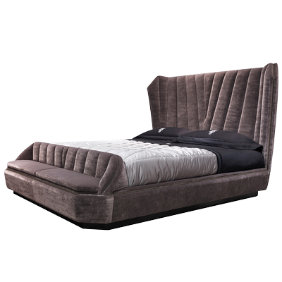 意式风轻奢高靠背双人床可定制