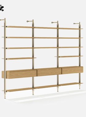 悠云意式极简设计LEXINGTON书架组合书柜展示架衣帽间试衣间奢品