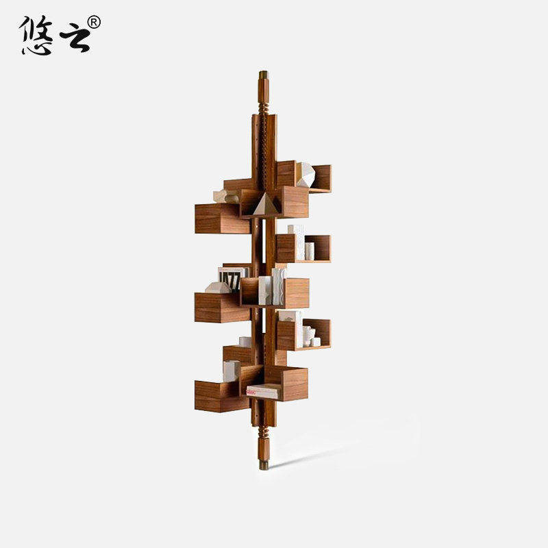 悠云意大利设计旋转书架albero别墅豪宅现代全实木书架陈列架