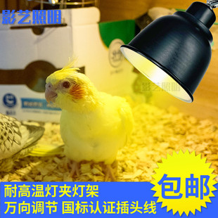 鱼缸水缸造景灯万向夹子灯灯座仓鼠爬宠全光谱uvb聚光防刺眼灯罩