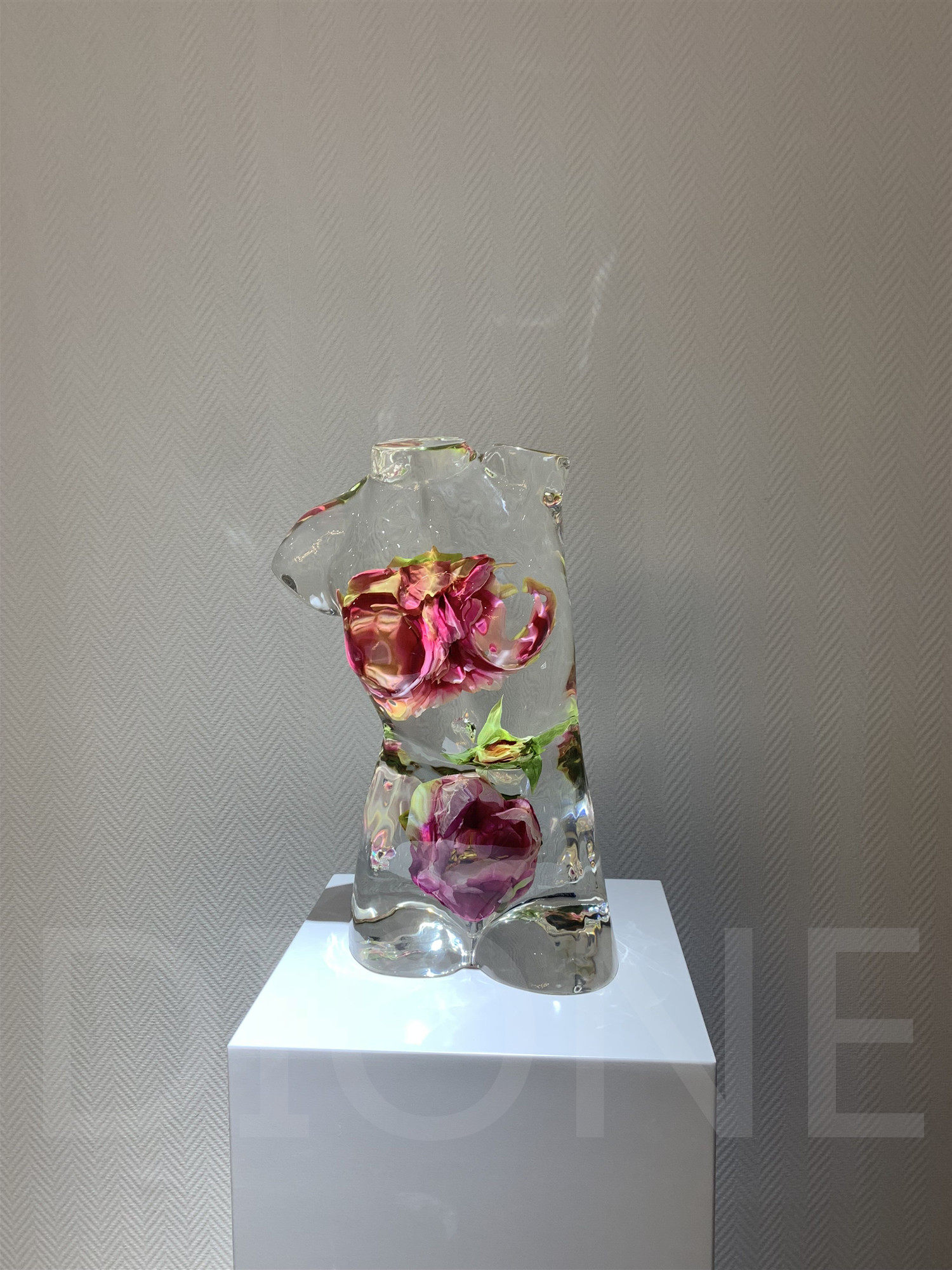 透明摆件铂晶花朵工艺品