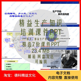 精益生产知识培训课件PPT 快速换模 单件流 多能工 看板应用 b01