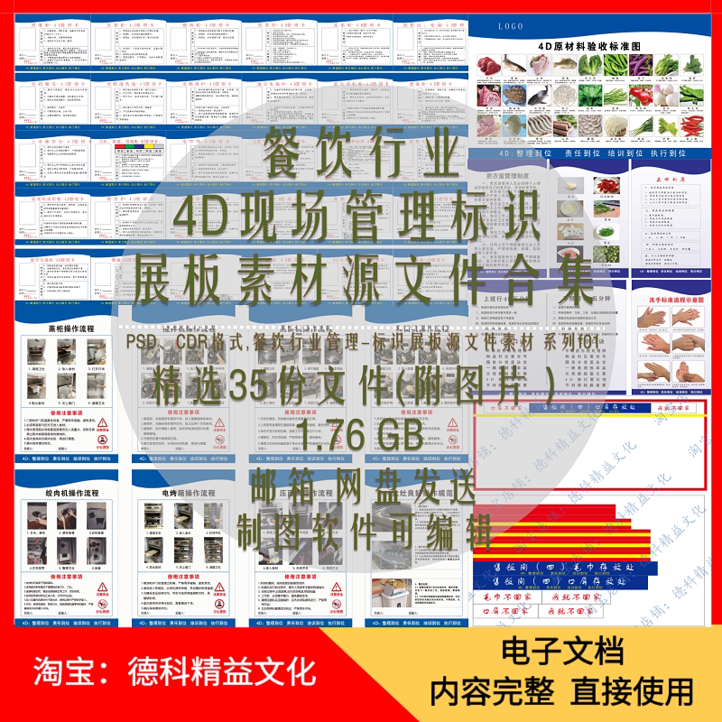 4D管理卡 标识展板源文件素材 餐饮酒店食堂厨房管理 5S管理 f01
