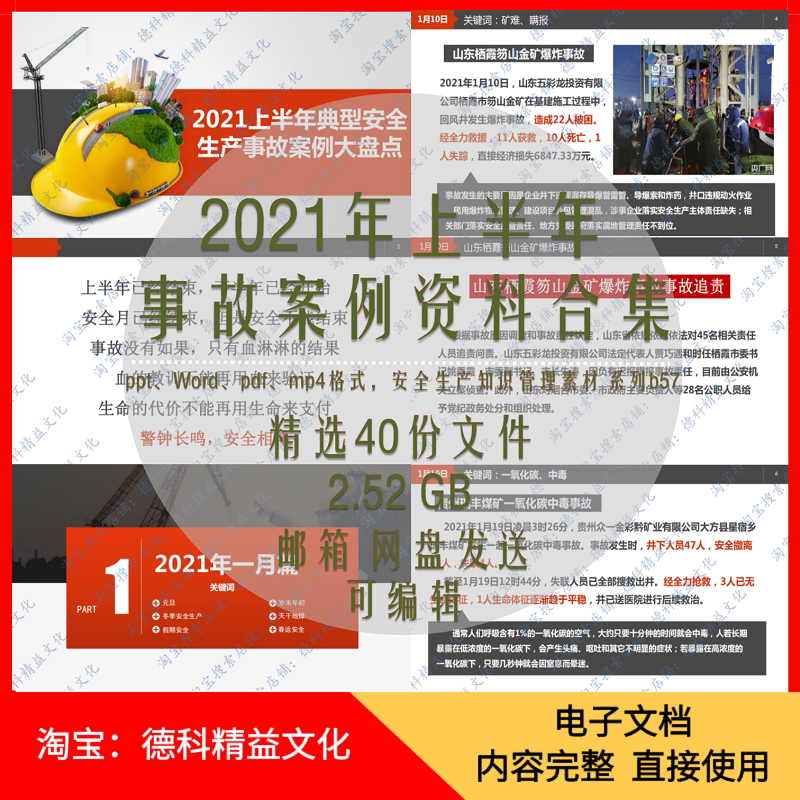 2021年上半年安全生产事故案例分析ppt调查报告 安全警示视频 b57