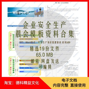 企业安全生产晨会班前会班组安全早会制度流程培训课件PPT b89