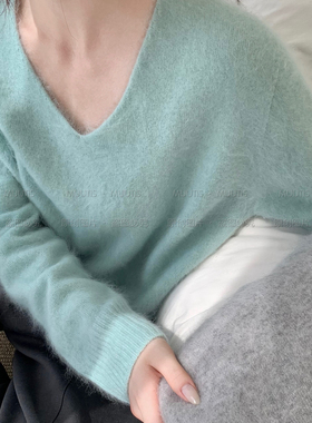 MUUTIS牧缇-领套头长袖高品质5羊绒拉毛毛衣含95.9绵羊毛打底衫女