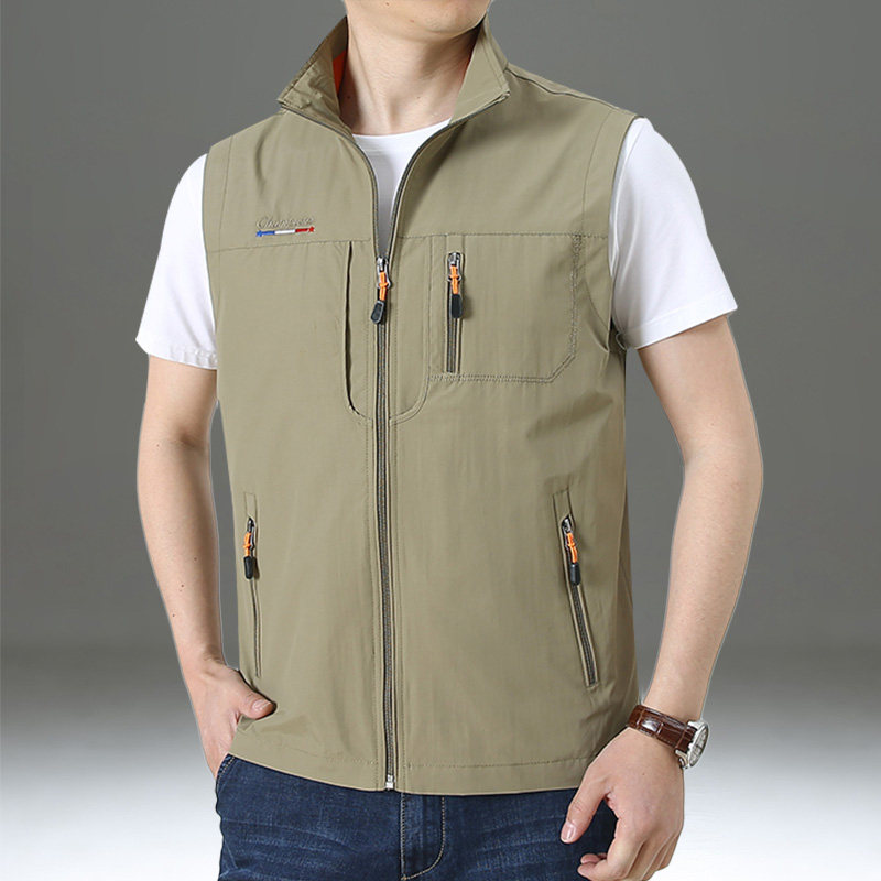 户外马甲男春秋季宽松大码休闲立领马夹外套男钓鱼速干背心坎肩男,男装,背心,淘宝优惠券,粉丝福利购,淘宝优惠卷