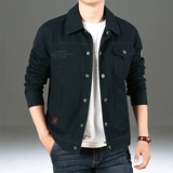 Демисезонная короткая хлопковая осенняя куртка для отдыха, свободный крой