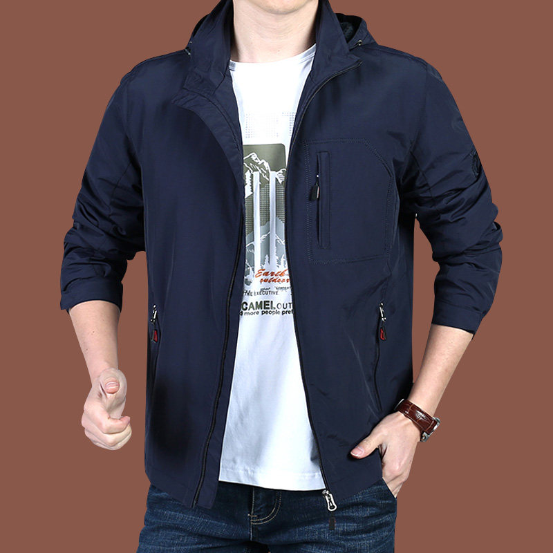 春秋男士夹克运动户外冲锋上衣休闲宽松大码男装秋冬装加绒外套潮