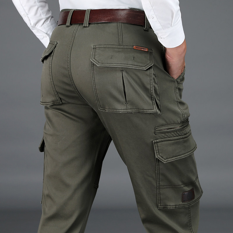 2025新秋冬厚款多口袋工装裤男士休闲裤宽松军旅工作裤耐磨男裤子