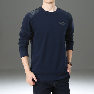 卫衣秋冬季 上衣打底衫 加绒长袖 圆领男装 t恤休闲百搭宽松大码 男士