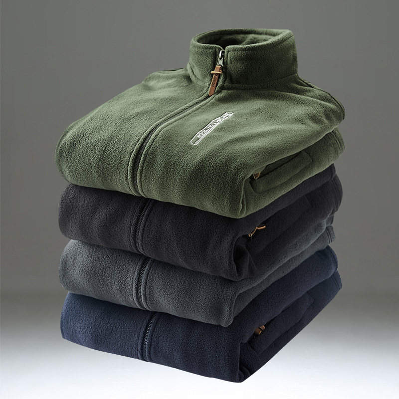 抓绒卫衣男宽松大码冲锋衣内胆