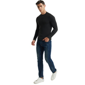 羊毛蚕丝加绒保暖内衣男士 中领秋衣秋冬磨毛棉毛打底单件长袖 上衣