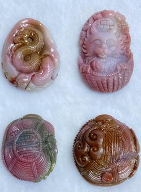 悟空吊坠天然猛犸象牙雕刻