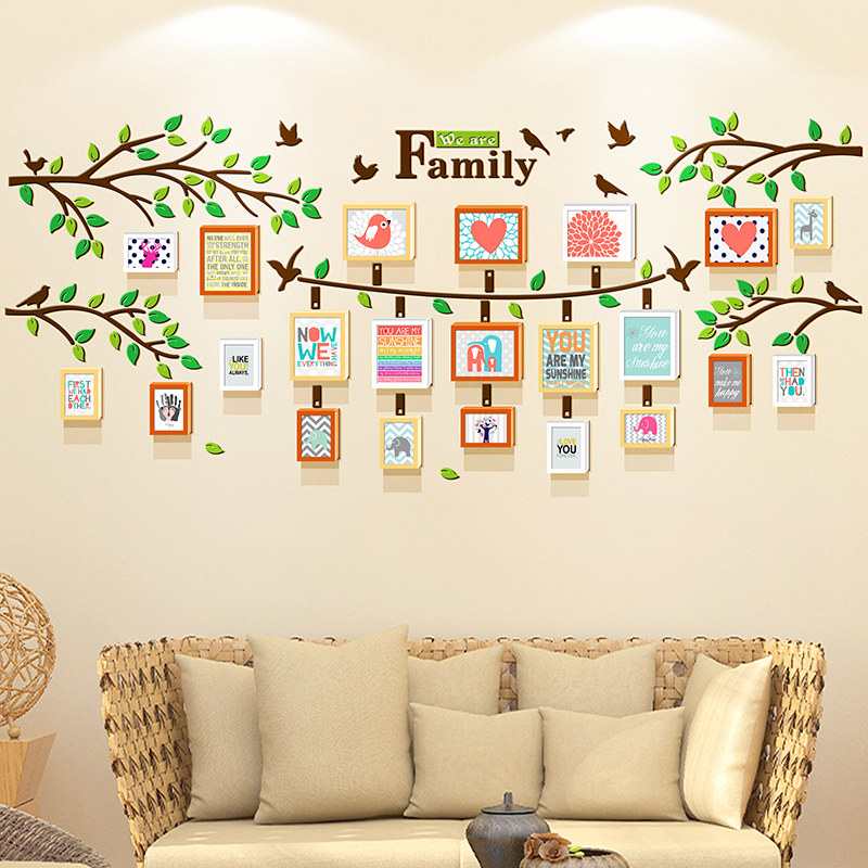 客厅照片墙挂墙相框组合亚克力相片墙简约创意7寸10寸家庭相册墙