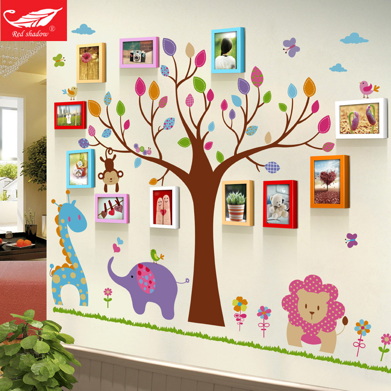 儿童照片墙相框墙贴卡通可爱宝宝7寸实木相框挂墙创意组合相片墙|ruв категории Домашний быт, фото/фото стена, фото стена - от Buy2taobao.com для оказания профессиональной услуги покупки агента Taobao