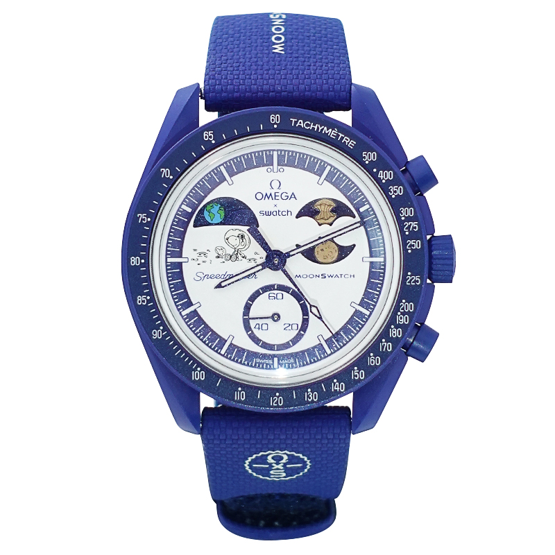 欧米茄（OMEGA）斯.沃琪联名款行星系列瑞士手表夜光情侣表42mm