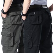 高腰纯棉全棉耐磨劳保干活工作裤 工装 宽松大码 多口袋裤 裤 男休闲裤