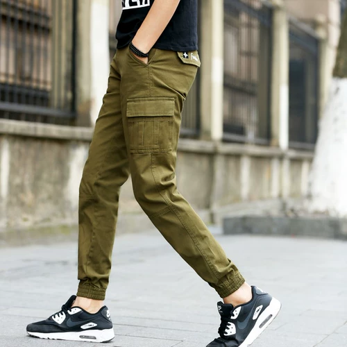 Спортивные хлопковые износостойкие штаны, свободный крой