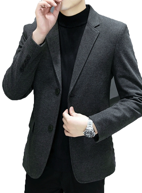 男装毛呢西服秋冬外套修身