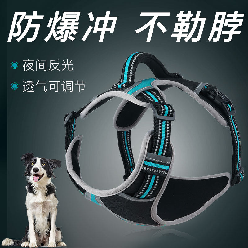 狗狗背心式牵引绳泰迪柯基金毛小中大型犬夜间反光狗胸背遛狗绳子