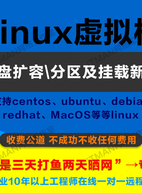 Linux虚拟机磁盘扩容Ubuntu LVM无损分区 CentOS挂载新硬盘RedHat