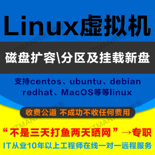 Linux虚拟机磁盘扩容Ubuntu LVM无损分区 CentOS挂载新硬盘RedHat